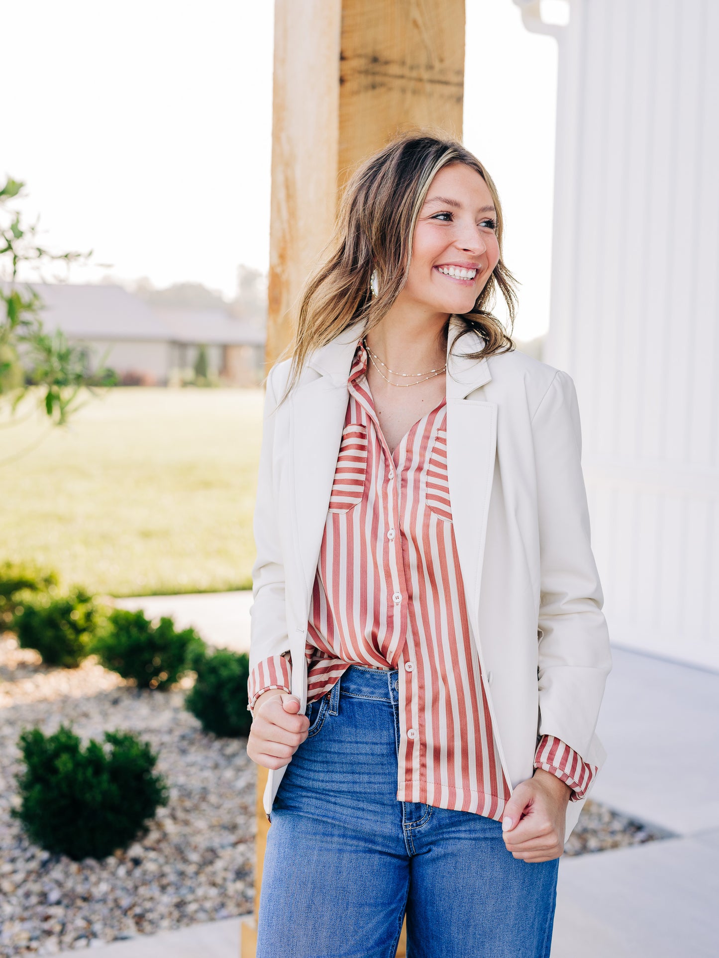 Express Yourself Ecru Blazer