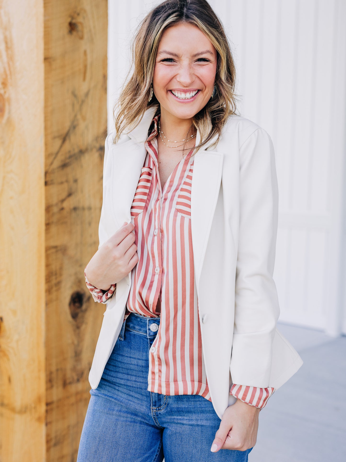 Express Yourself Ecru Blazer