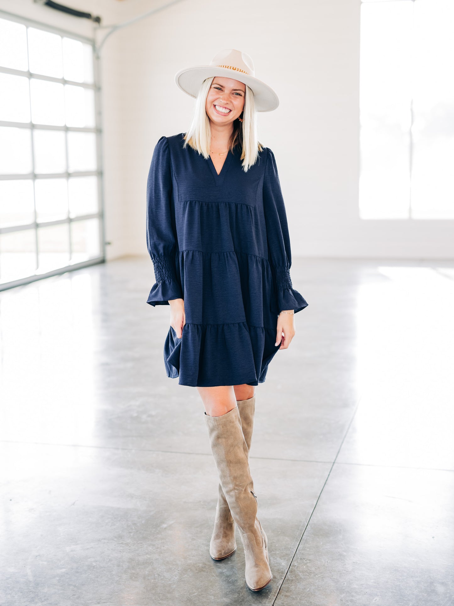 Another Day Ahead Navy Dress