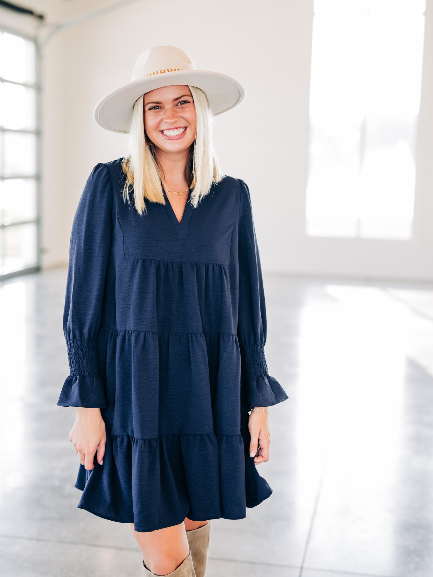 Another Day Ahead Navy Dress