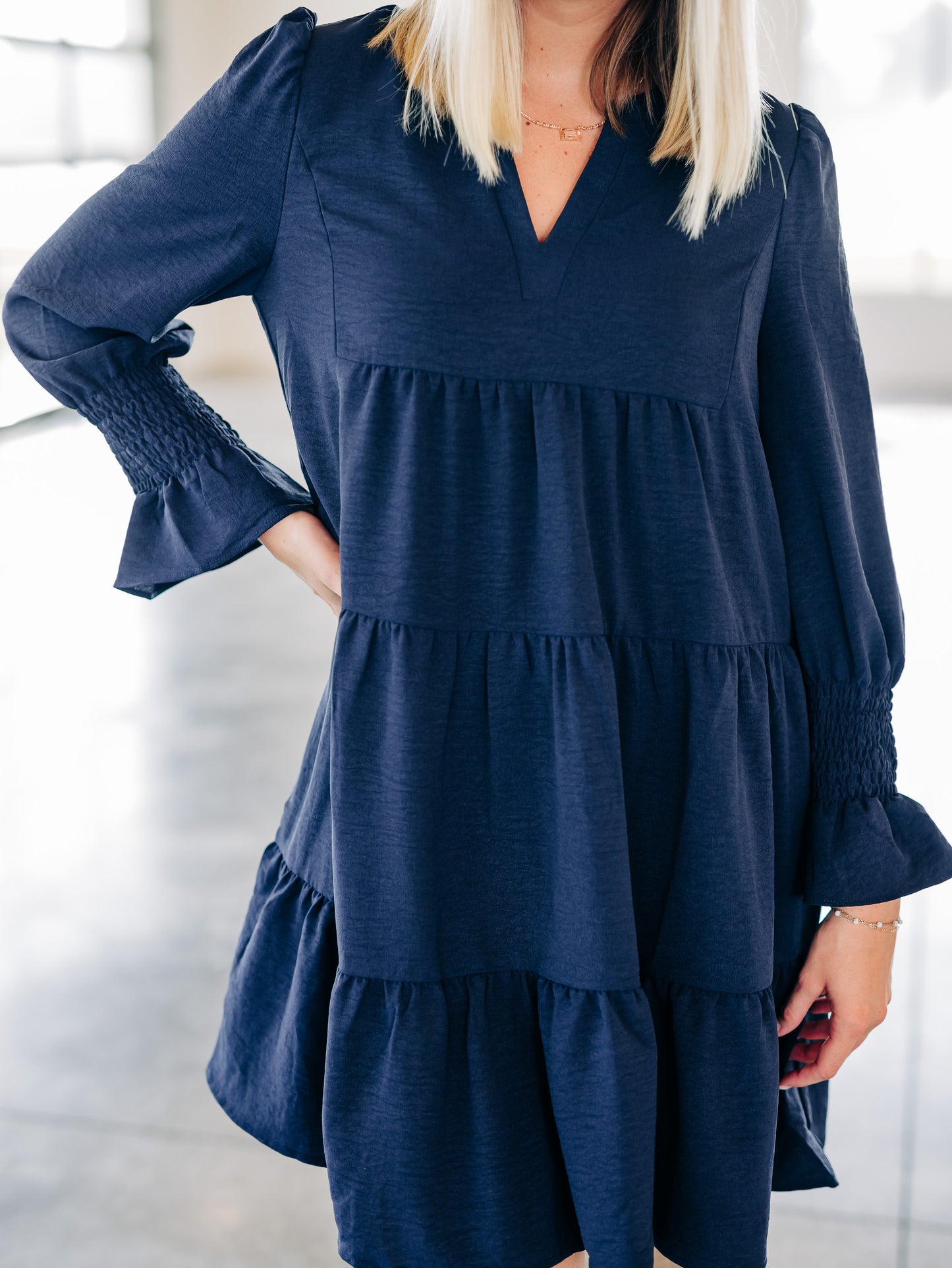 Another Day Ahead Navy Dress