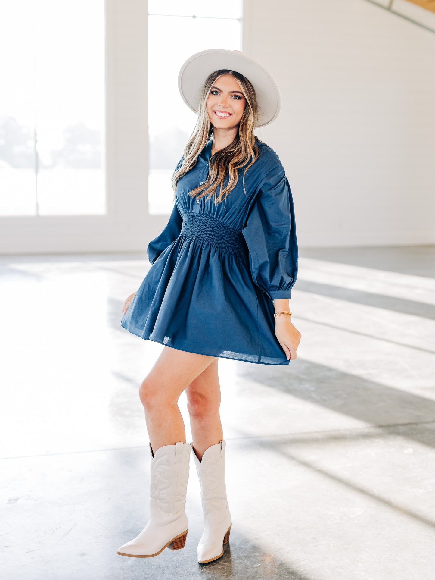 Hold Me Forever Denim Blue Dress
