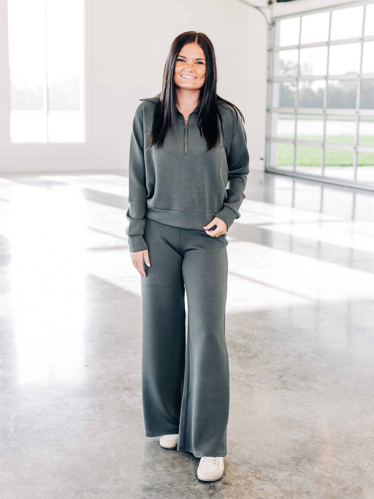 AirEssentials Dark Palm Half Zip Top