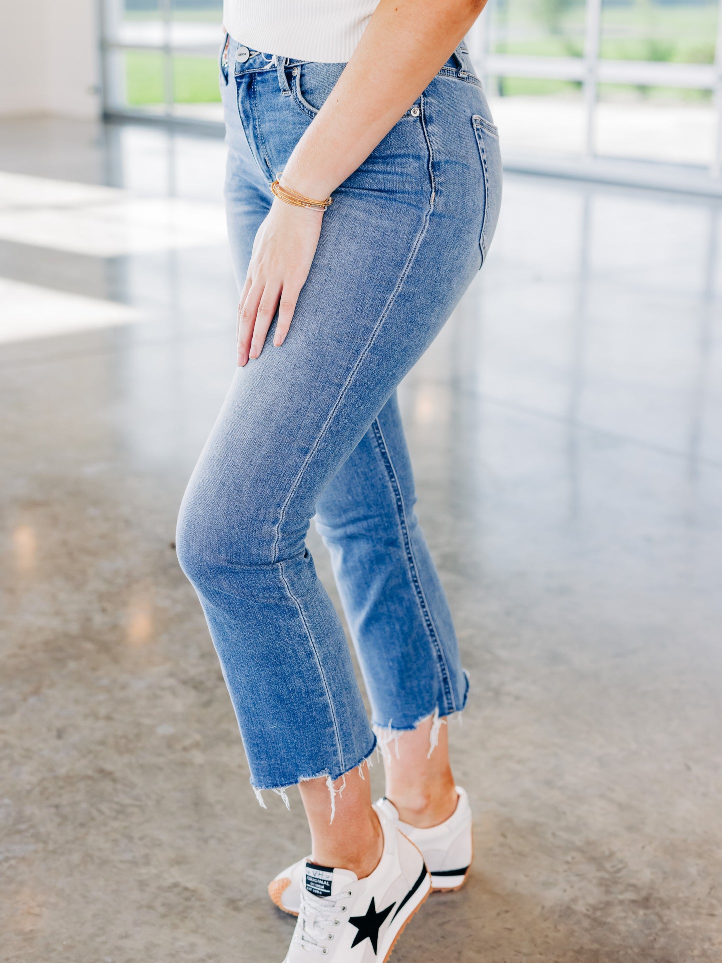 The Kenna Crop Flare Denim