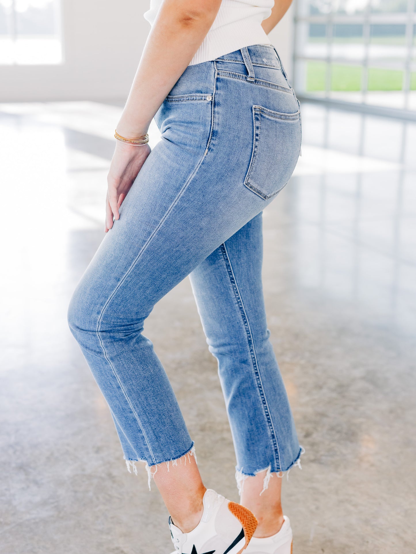 The Kenna Crop Flare Denim