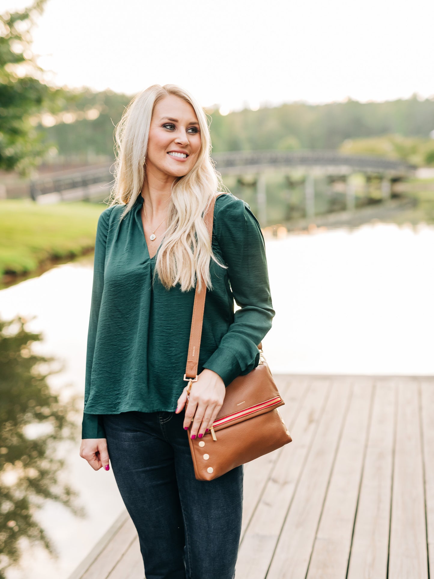 Let Your Light Shine Hunter Green Top