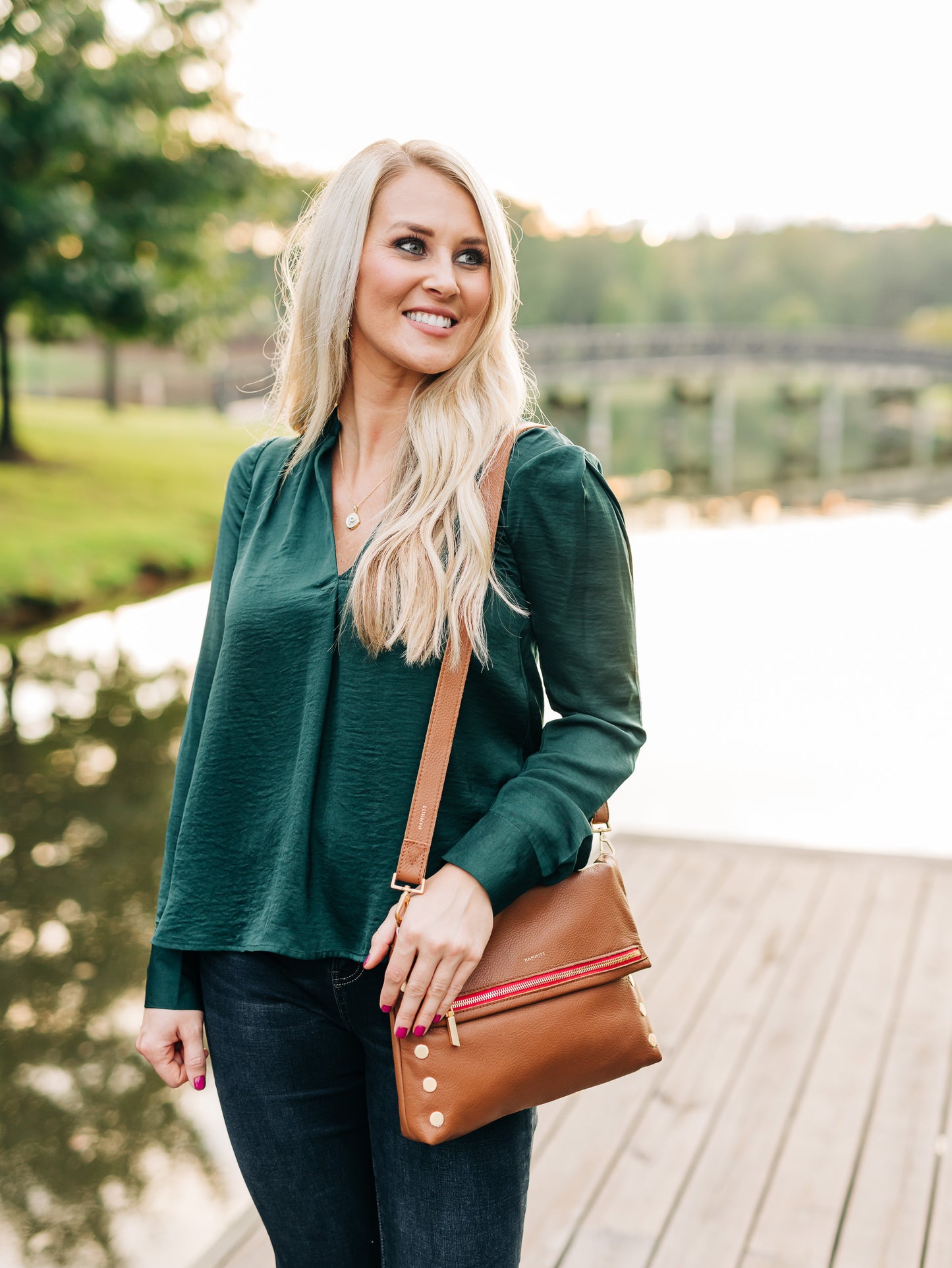 Let Your Light Shine Hunter Green Top