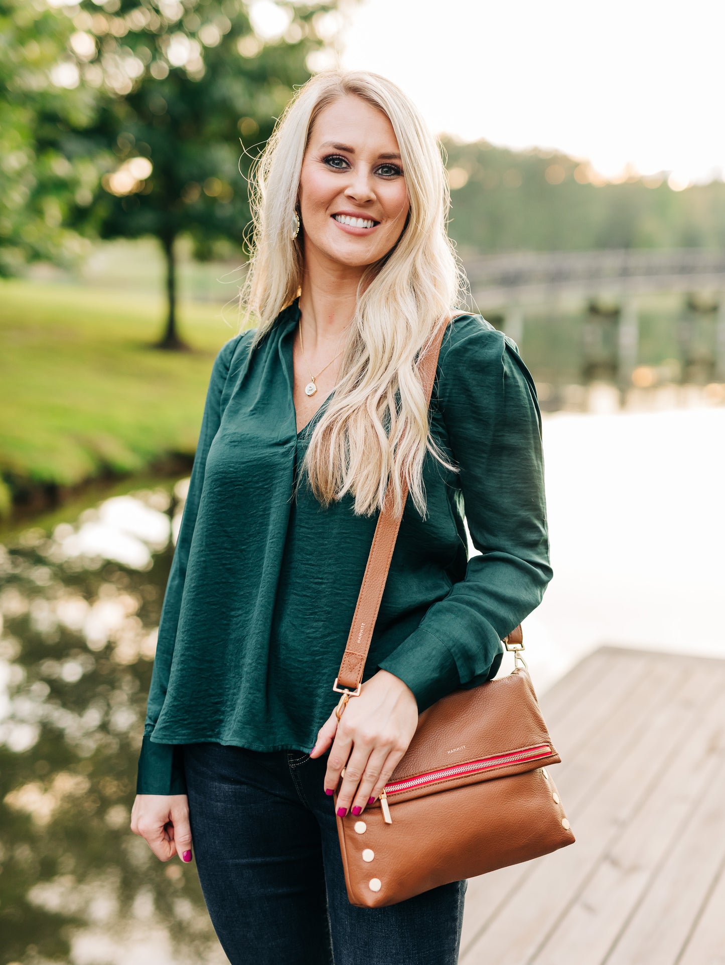 Let Your Light Shine Hunter Green Top