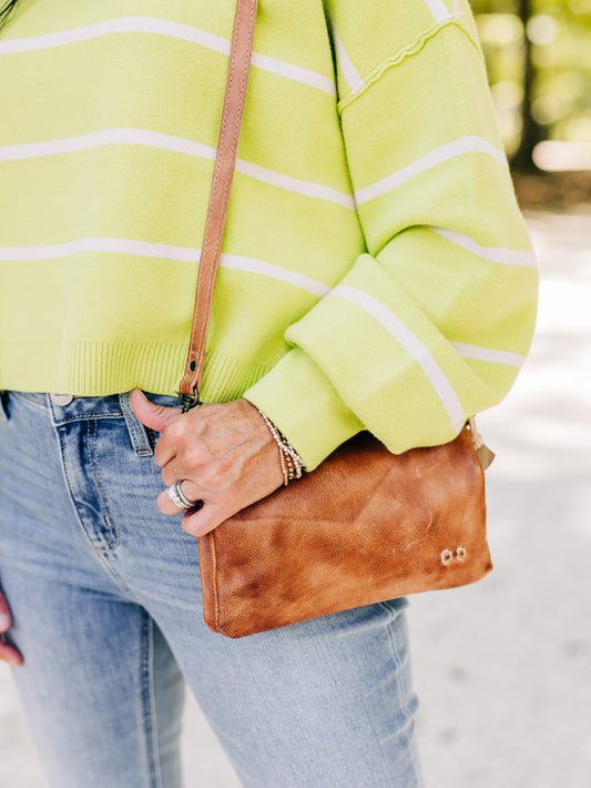 Cadence Tan Rustic Convertible Clutch