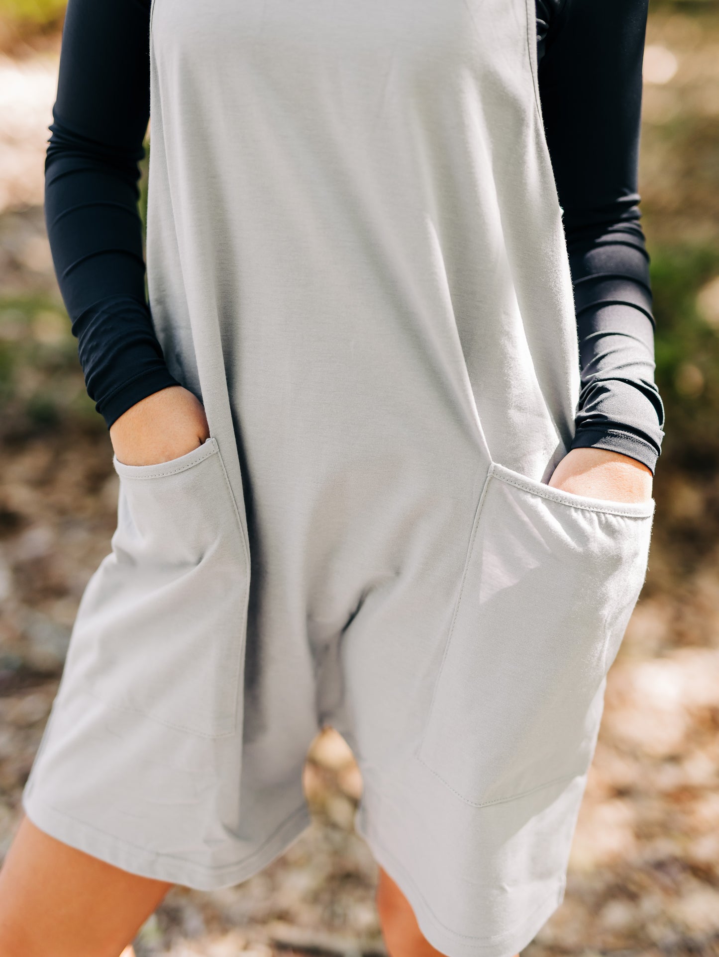 Makes Me Happy Grey Romper
