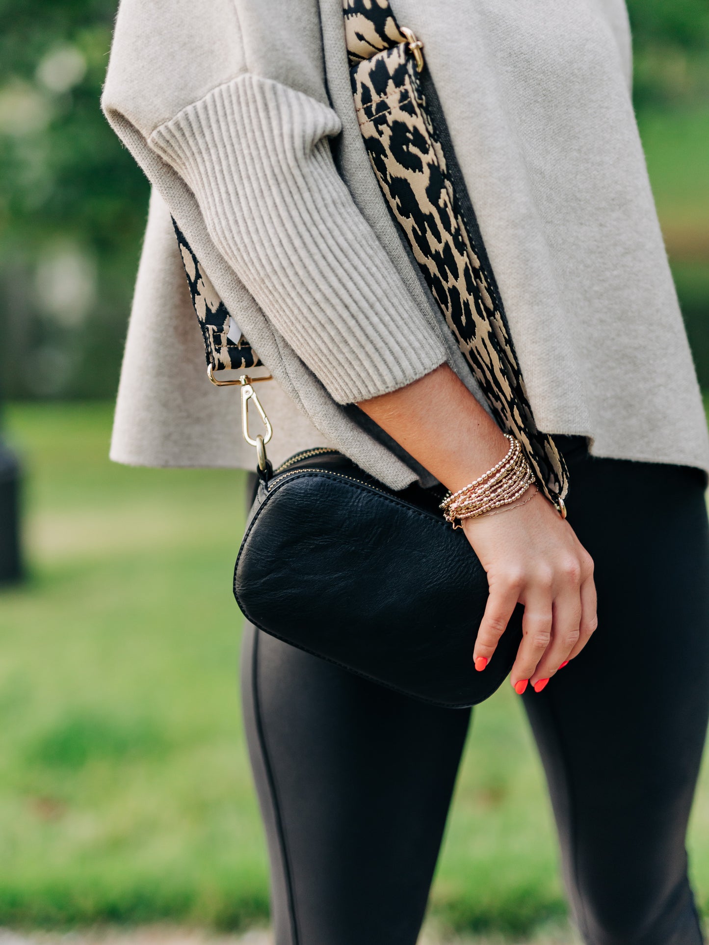 Layne Black Double Zip Mini Camera Crossbody