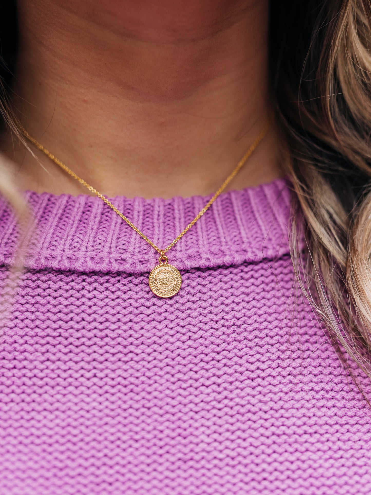 Young At Heart Round Pendant Necklace