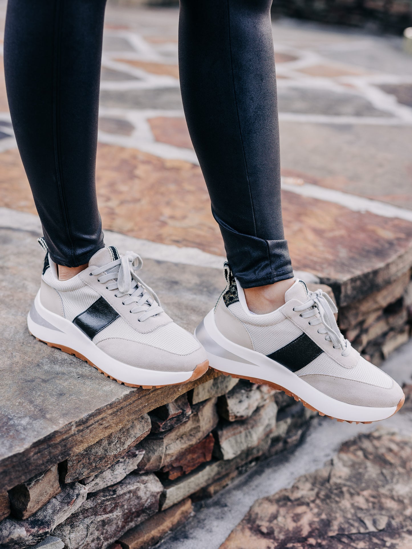 Serafina Gold Black Hair Sneaker