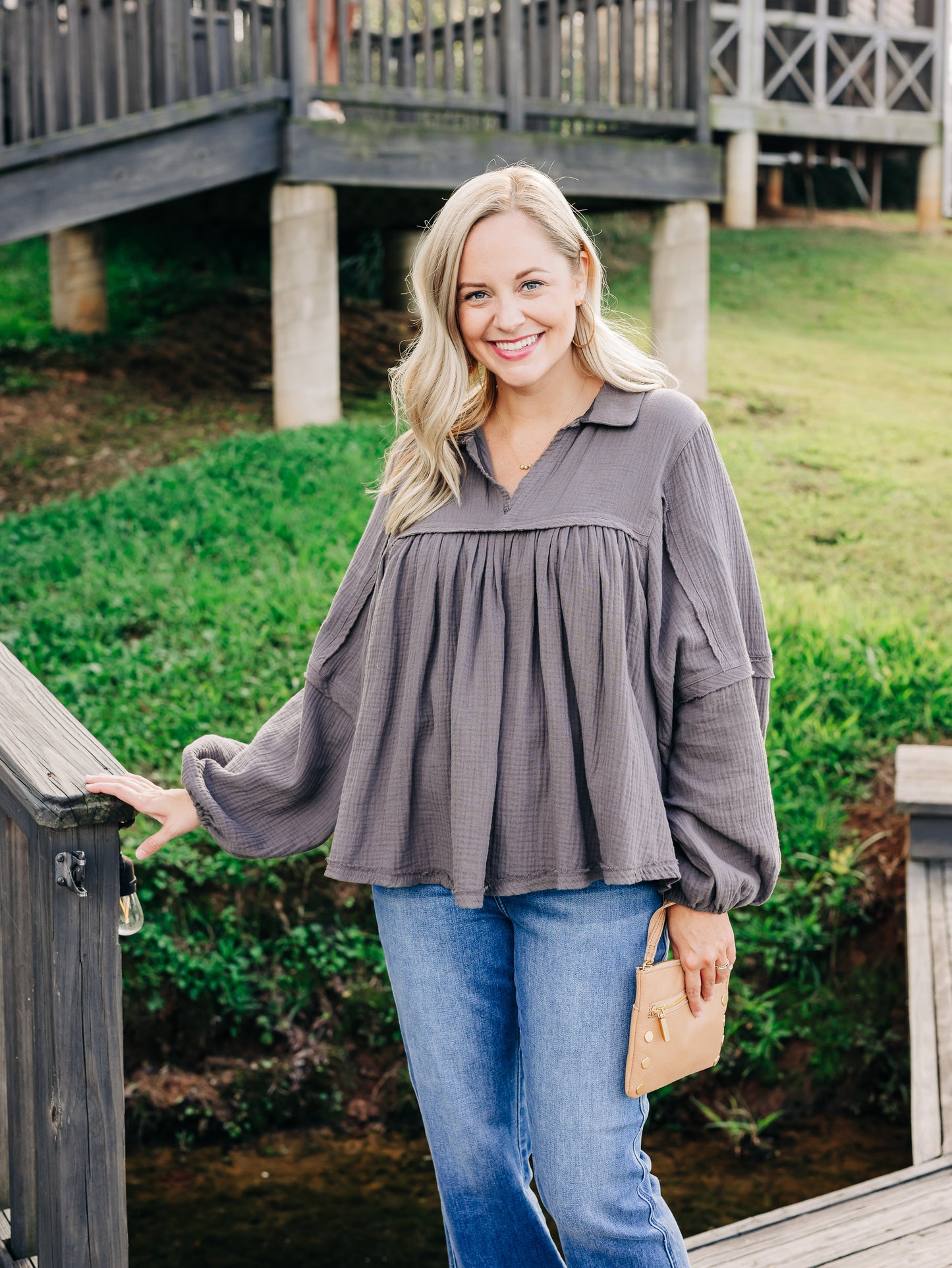 Never Without You Charcoal Top