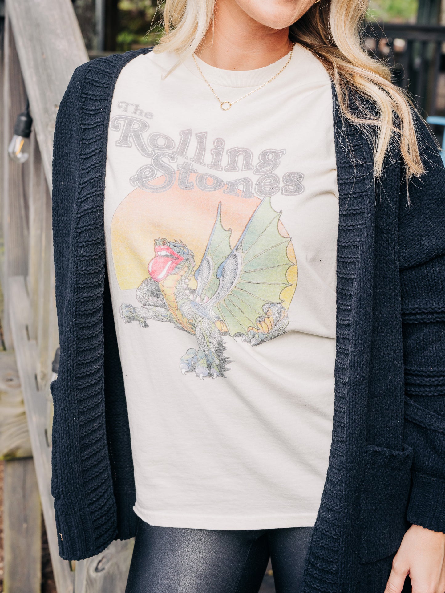 Rolling Stones Dragon Off White Graphic Tee