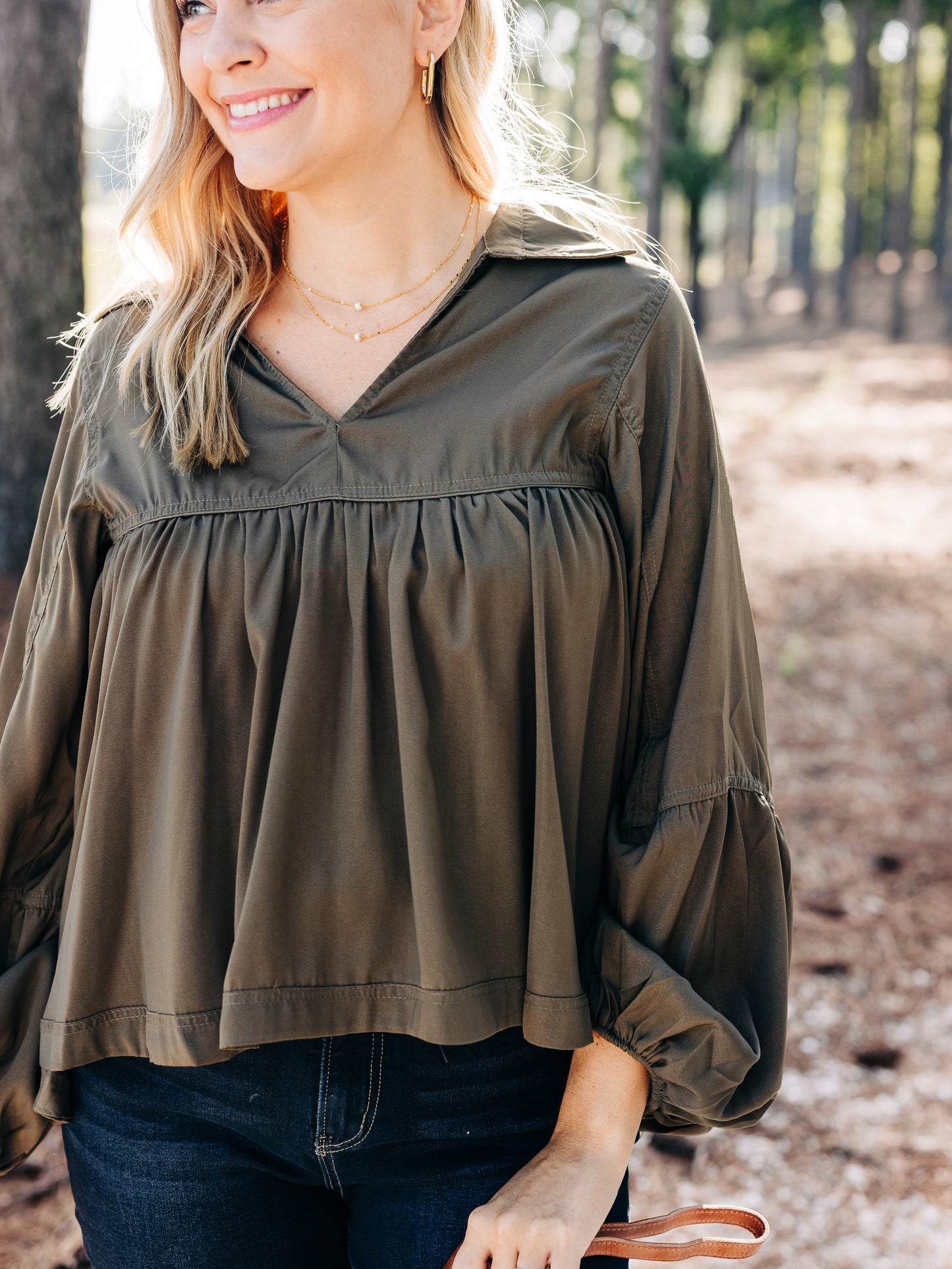 Change In The Air Olive Top
