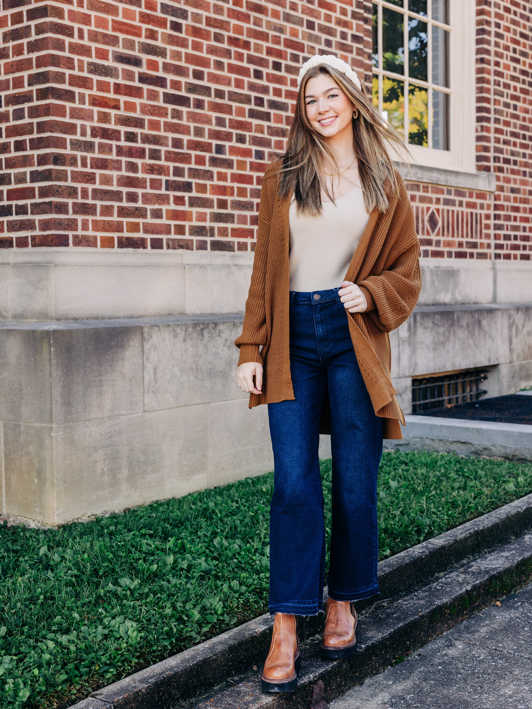 Change Of Heart Pale Brown Cardigan Ribbon Chix