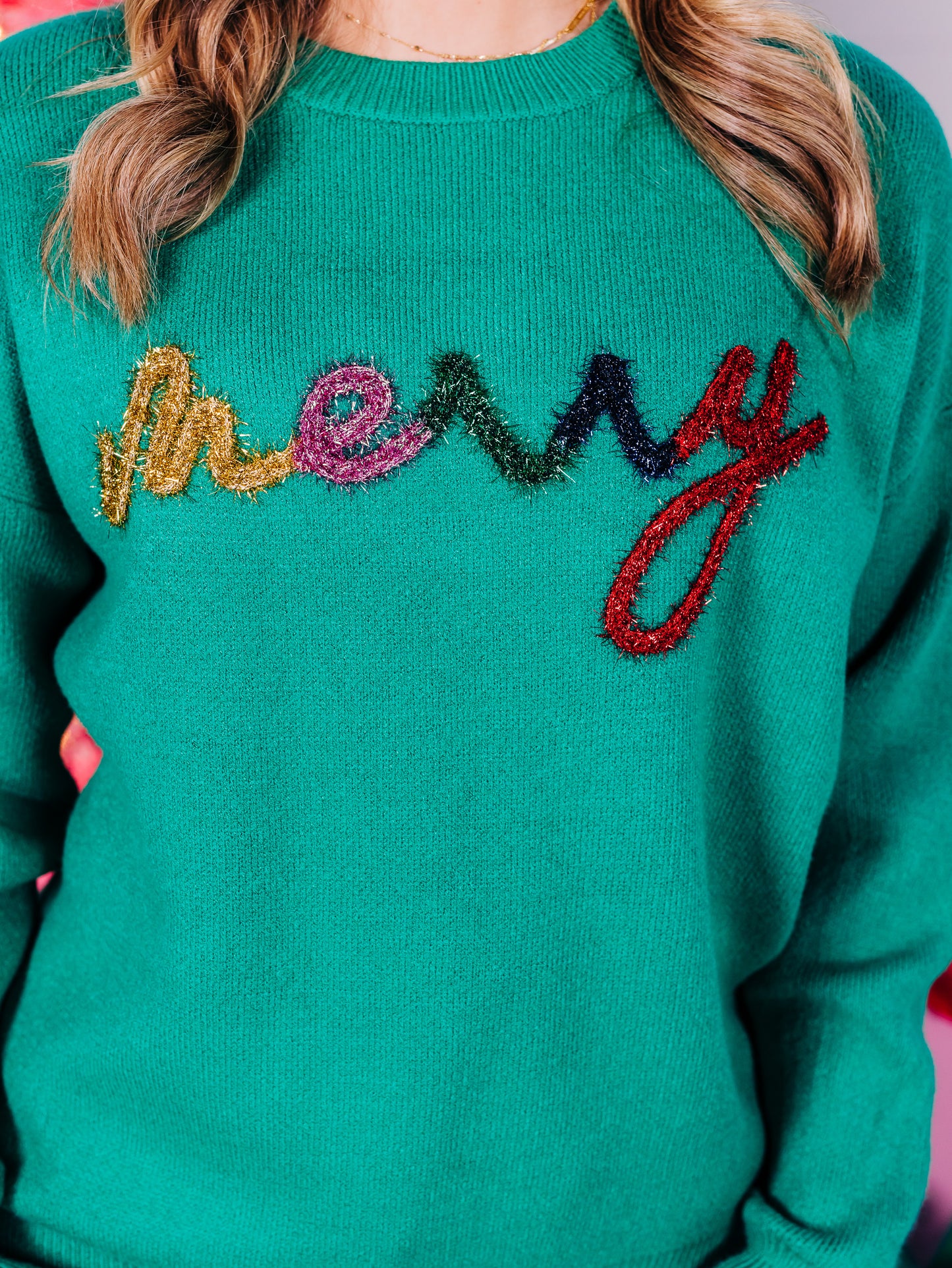 Be Merry Green Sweater
