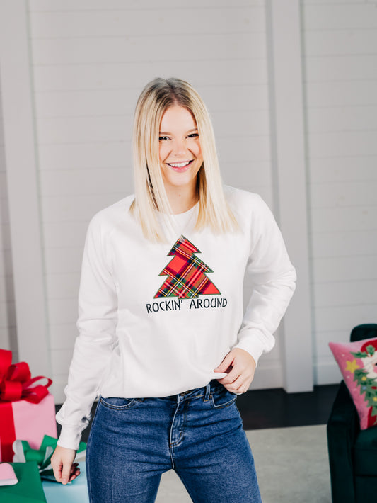 Rockin' Around White Sweatshirt