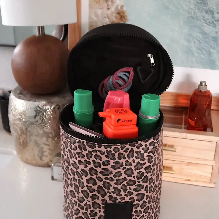 Barrel Organizer Cheetah Toiletry Bag