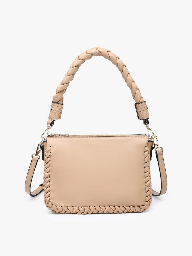 Judith Whipstitch Trim Parchment Handbag