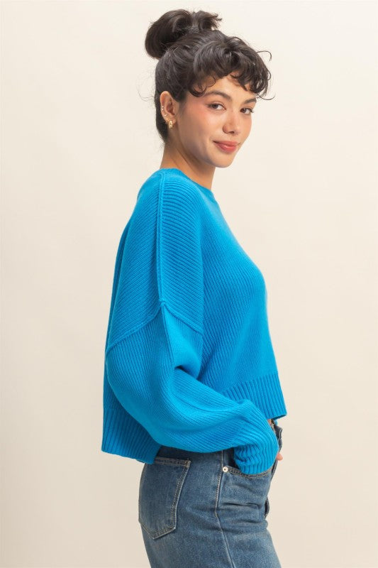 Keep Things Simple Blue Sweater