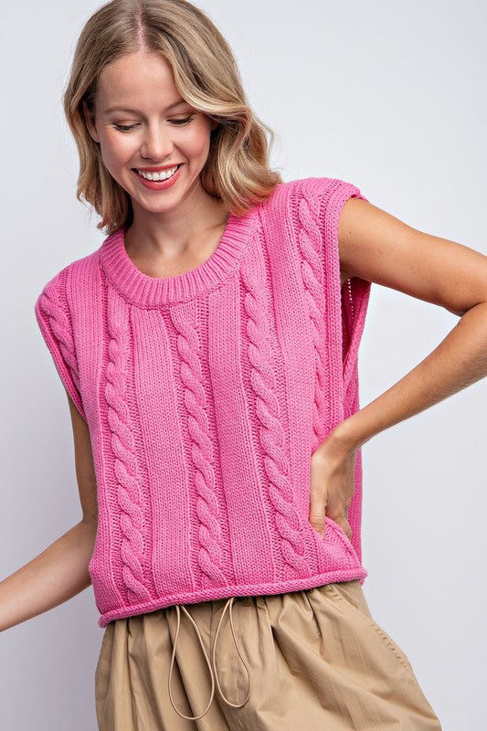 Points Were Made Pink Sweater Vest – Ribbon Chix