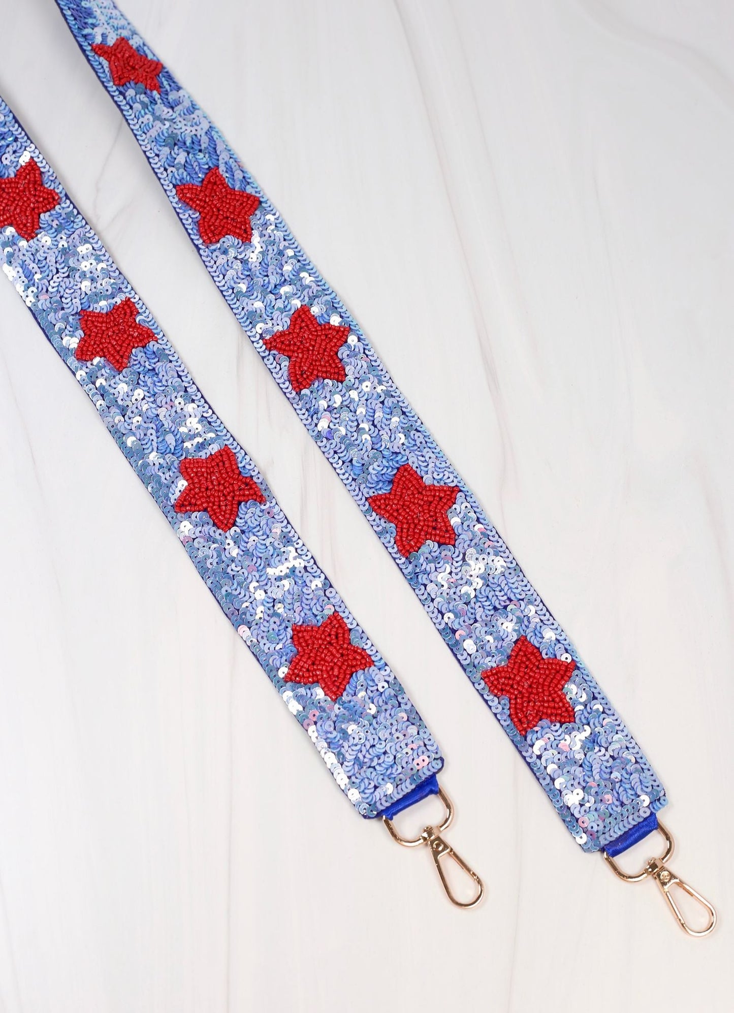 Sparkle and Shine Blue Sequin Guitar Strap