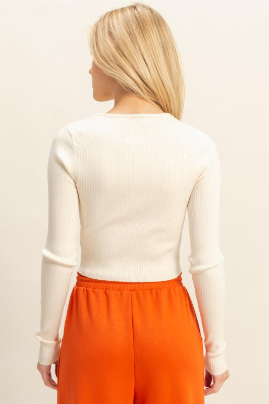 To the Point Cream Top