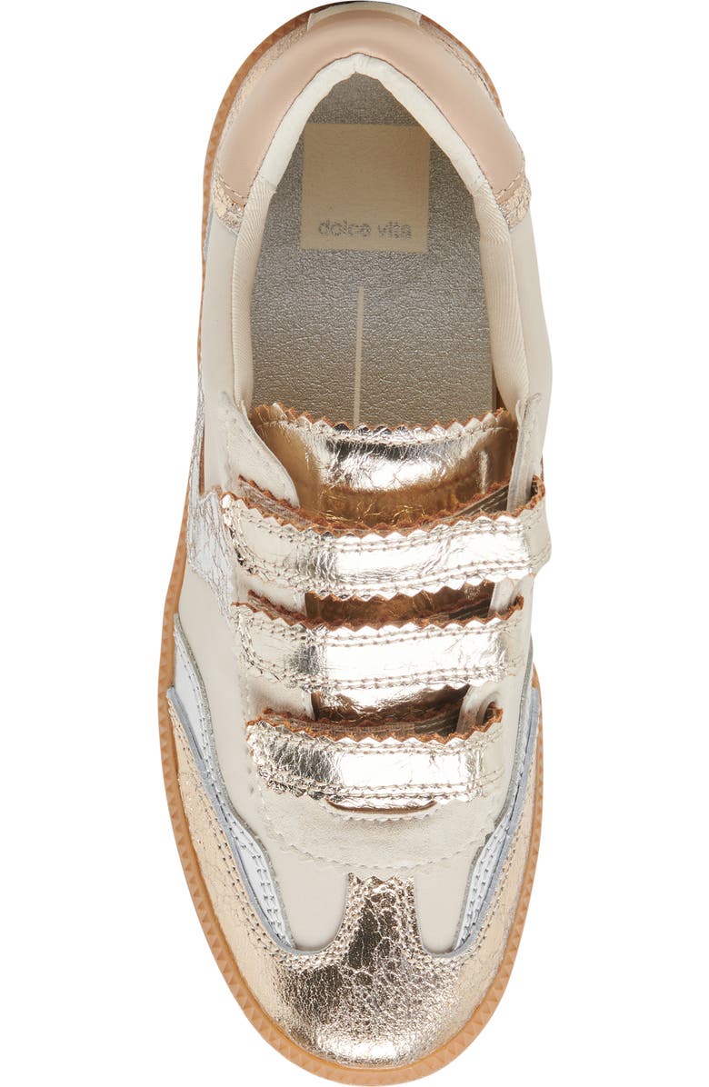 Notice Velcro Silver Gold Distressed Sneakers