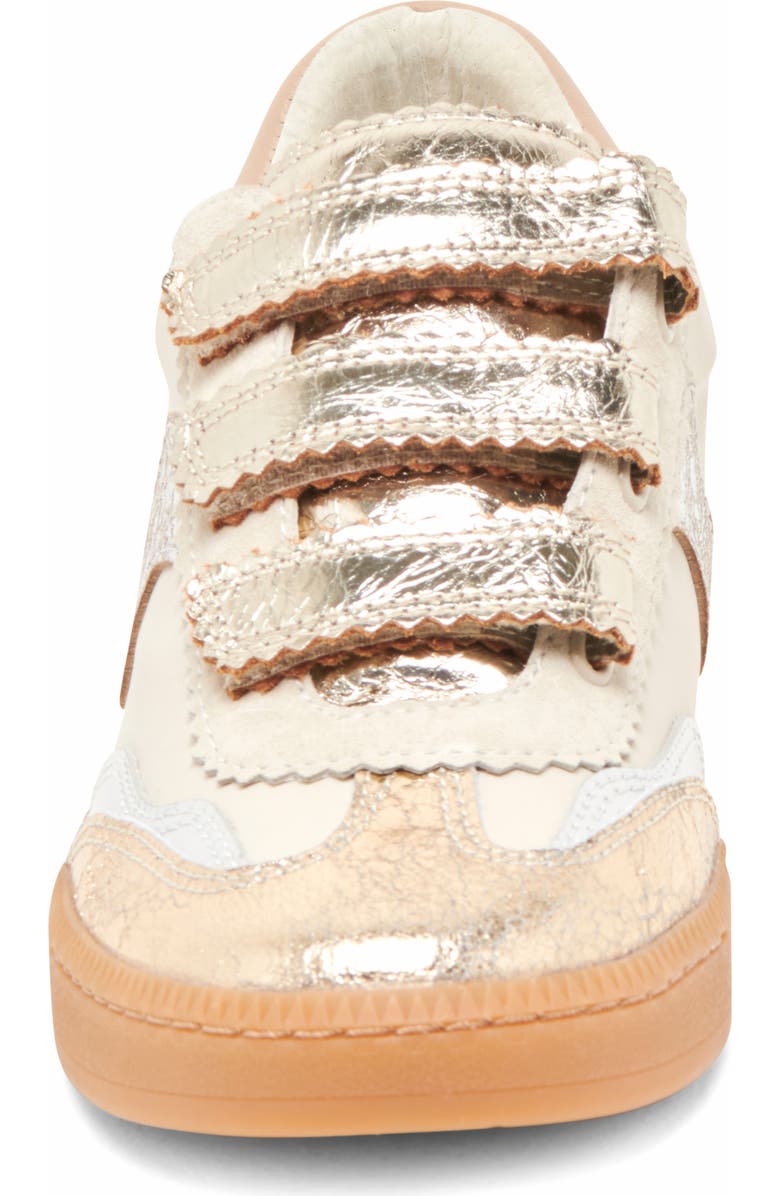 Notice Velcro Silver Gold Distressed Sneakers