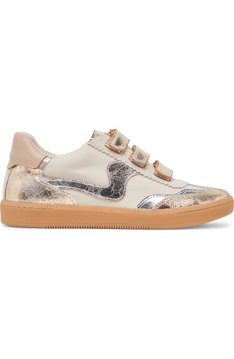 Notice Velcro Silver Gold Distressed Sneakers