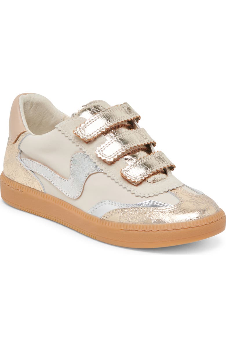 Notice Velcro Silver Gold Distressed Sneakers