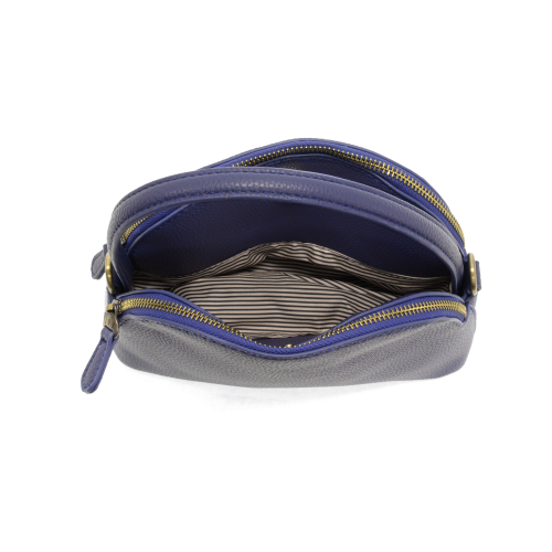 Larissa Double Zip Navy Crossbody Bag
