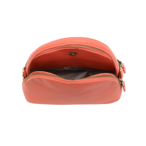 Larissa Double Zip Coral Crossbody Bag