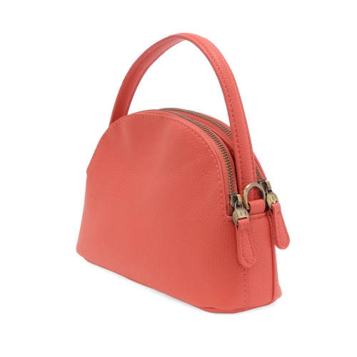 Larissa Double Zip Coral Crossbody Bag