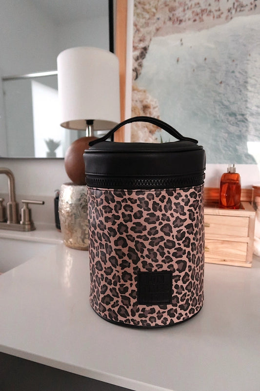 Barrel Organizer Cheetah Toiletry Bag