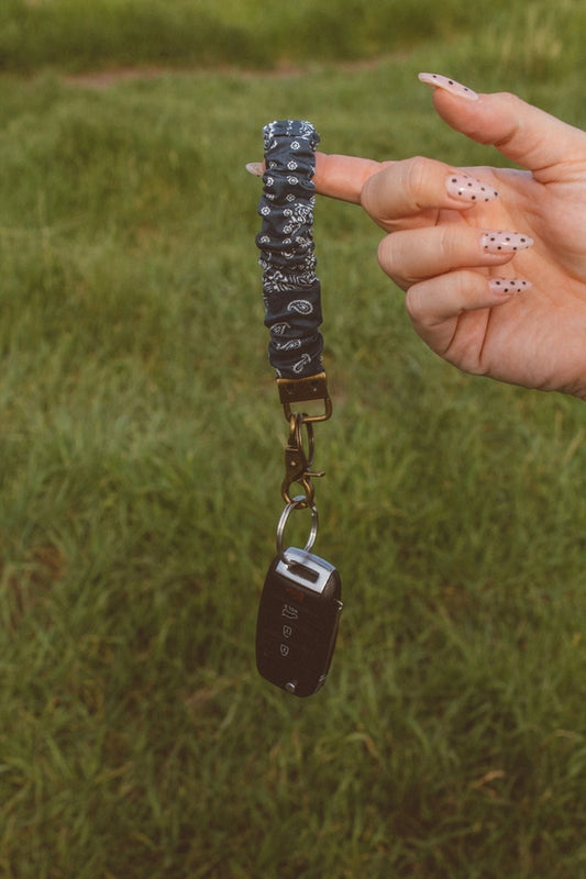 Paisley in Navy Keychain