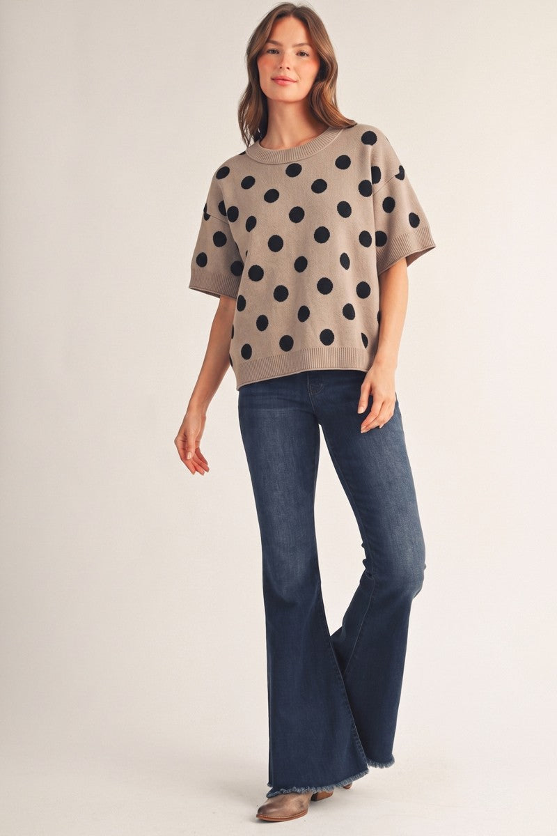 A Spot of Style Taupe Sweater Top