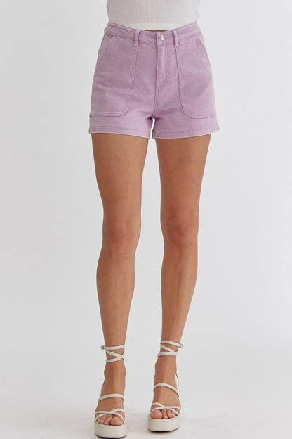 Summer Ahead High Rise Lavender Shorts