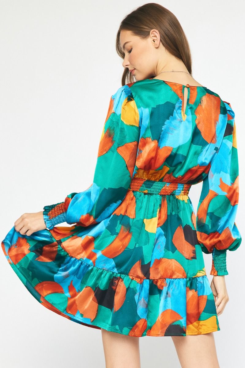 Main Event Green Multi Dress