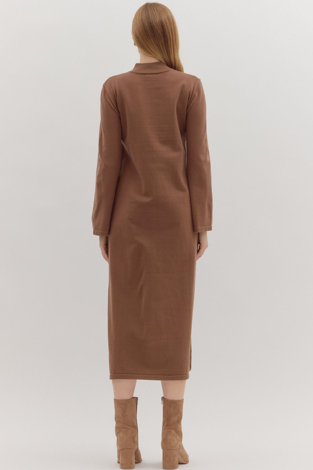 Effortless Grace Brown Dress