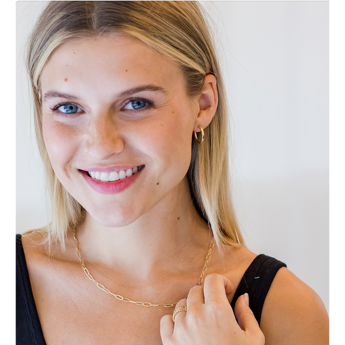 14K Gold Filled Paperclip Large Links Necklace - 16"