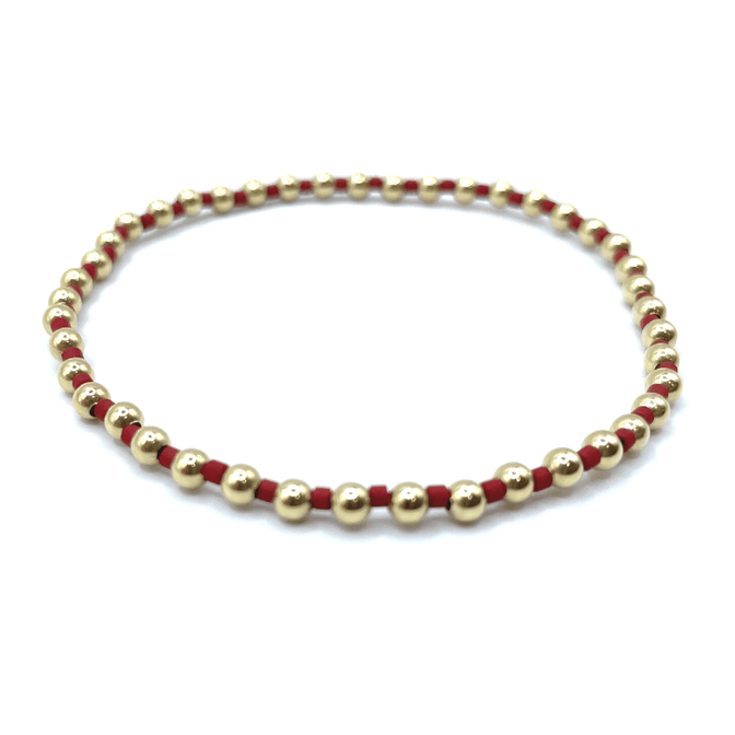 3mm Color Crush Newport Red & Gold Waterproof Bracelet 6.5"