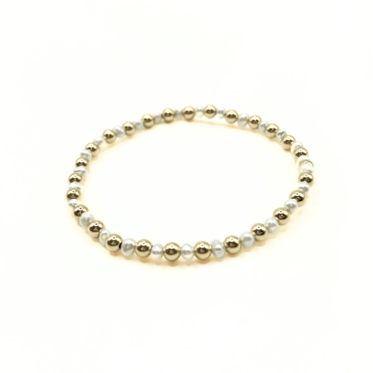 4mm Montauk 14k Gold and Pearl Waterproof Bracelet 7"