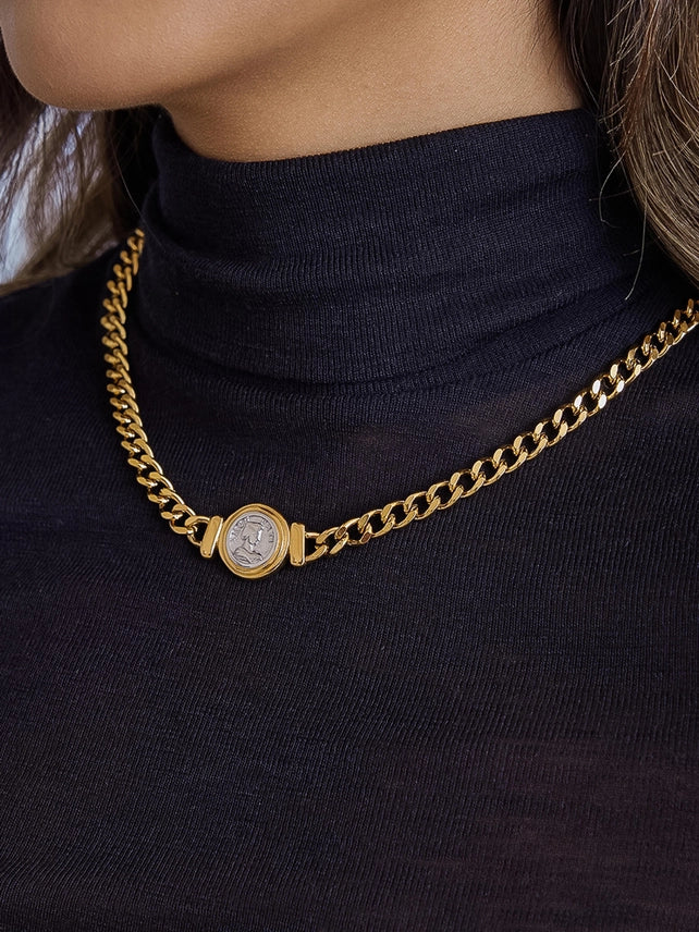 Parisse Coin Pendant Necklace