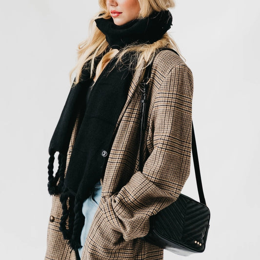 Coco Black Quilted Camera Crossbody Bag