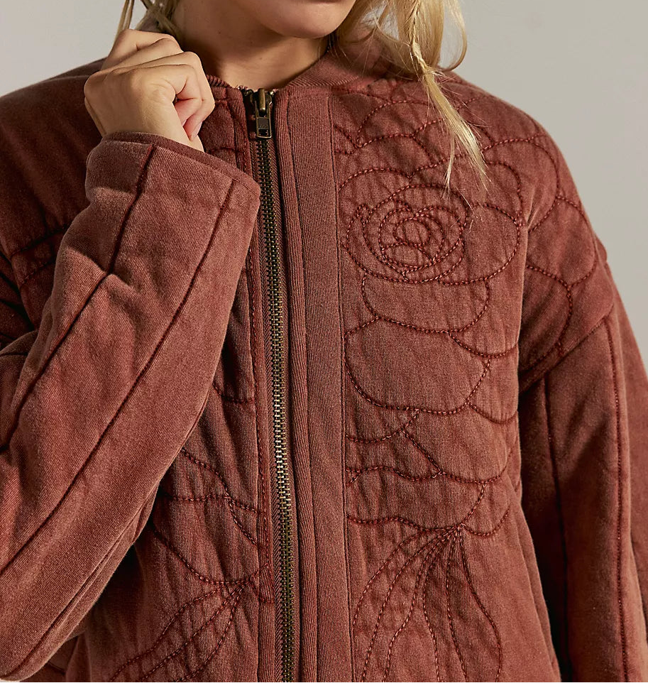 Rose Cinnamon Stick Zip-Up Sweatshirt