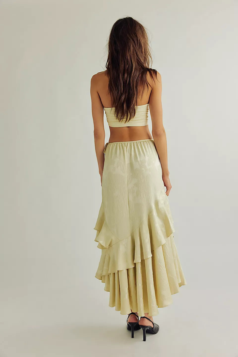 Autumn Promenade Tea Cookie Maxi Skirt