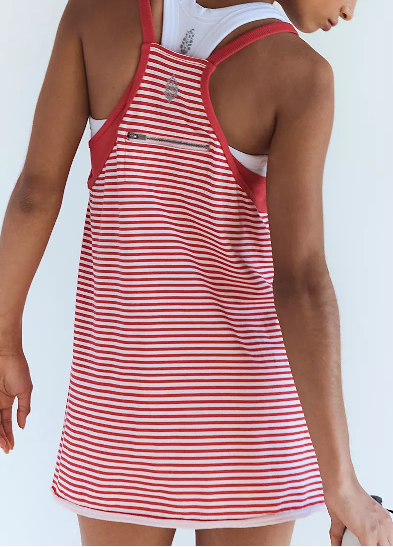 Hot Shot Mini Stripe Grapefruit Dress